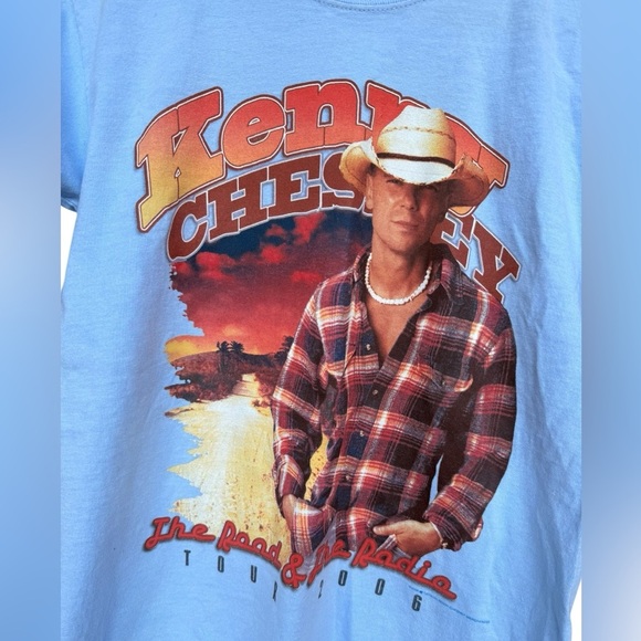 Vintage Y2K Kenny Chesney 2006 Tour The Road And The Radio Band Tee Small - Picture 2 of 7